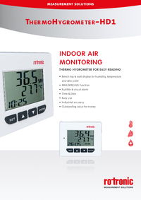 Thumbnail of document Data Sheet - HD1 Thermohygrometer
